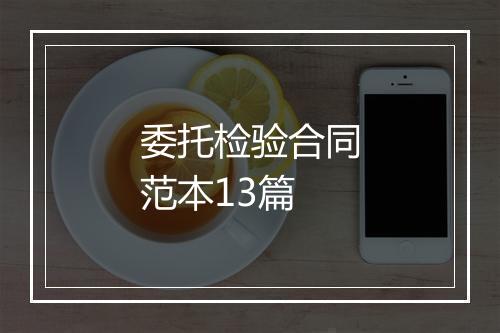 委托检验合同范本13篇