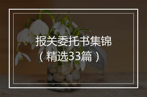 报关委托书集锦（精选33篇）