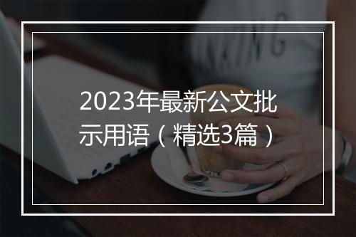 2023年最新公文批示用语（精选3篇）