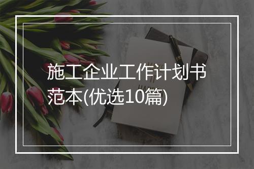 施工企业工作计划书范本(优选10篇)