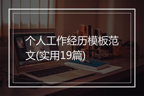 个人工作经历模板范文(实用19篇)