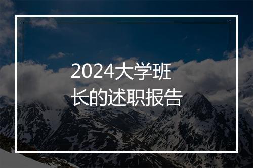 2024大学班长的述职报告