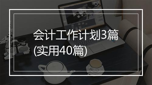 会计工作计划3篇(实用40篇)