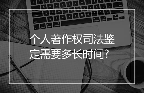 个人著作权司法鉴定需要多长时间?