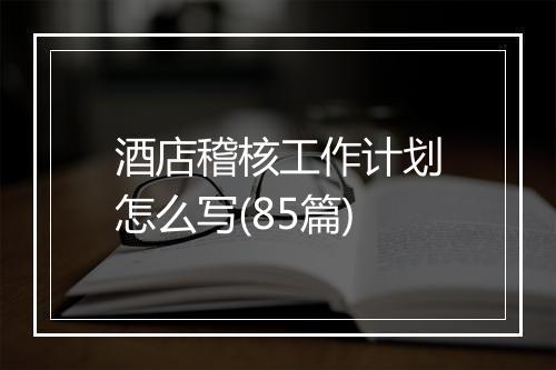 酒店稽核工作计划怎么写(85篇)