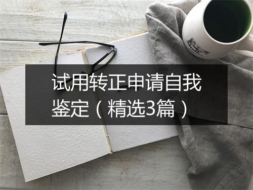 试用转正申请自我鉴定（精选3篇）
