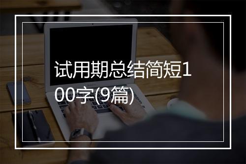 试用期总结简短100字(9篇)