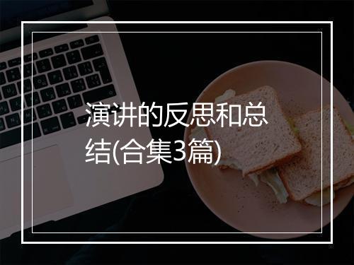 演讲的反思和总结(合集3篇)