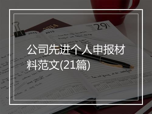 公司先进个人申报材料范文(21篇)