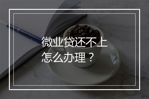 微业贷还不上怎么办理？