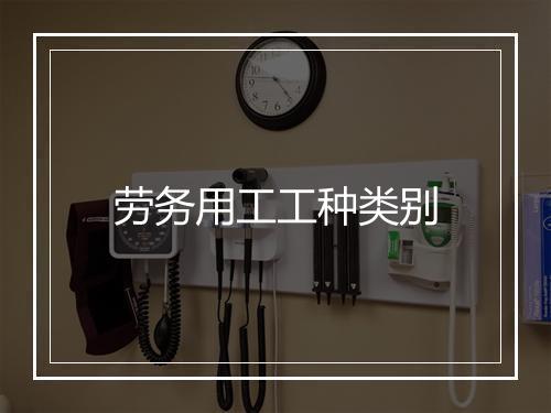劳务用工工种类别