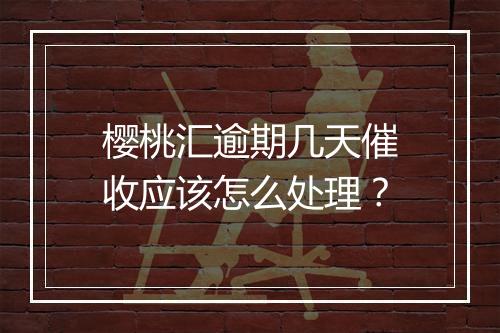 樱桃汇逾期几天催收应该怎么处理？