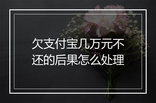欠支付宝几万元不还的后果怎么处理
