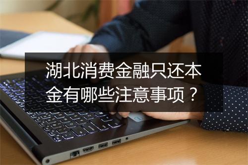 湖北消费金融只还本金有哪些注意事项？
