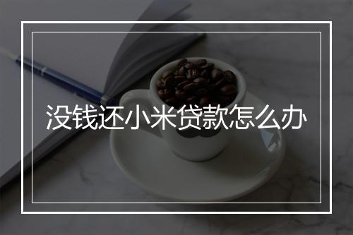 没钱还小米贷款怎么办