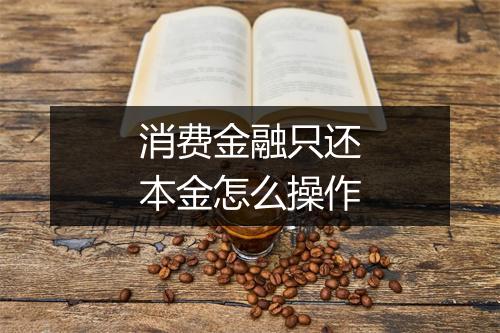 消费金融只还本金怎么操作