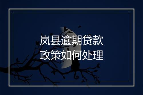 岚县逾期贷款政策如何处理