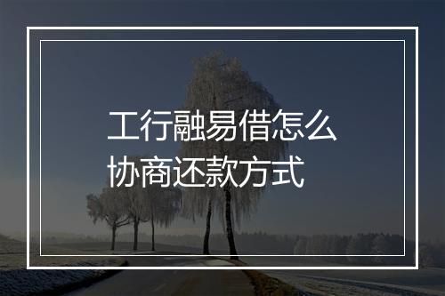 工行融易借怎么协商还款方式