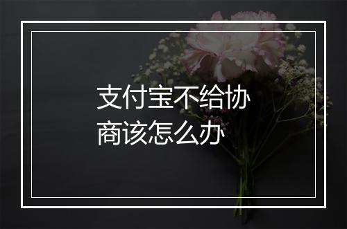 支付宝不给协商该怎么办