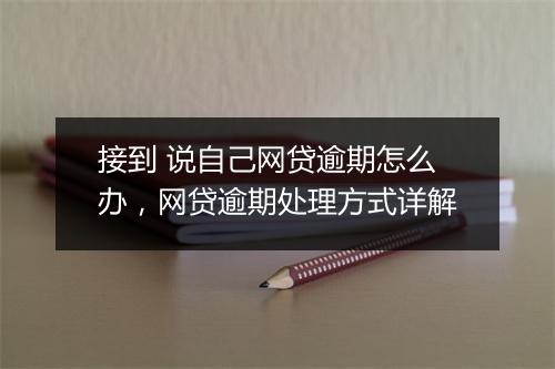 接到 说自己网贷逾期怎么办，网贷逾期处理方式详解
