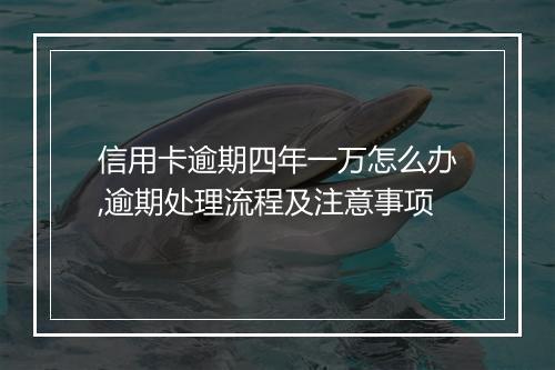 信用卡逾期四年一万怎么办,逾期处理流程及注意事项