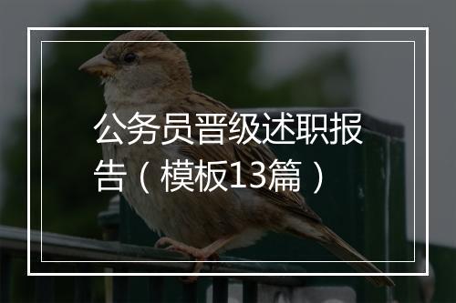 公务员晋级述职报告（模板13篇）
