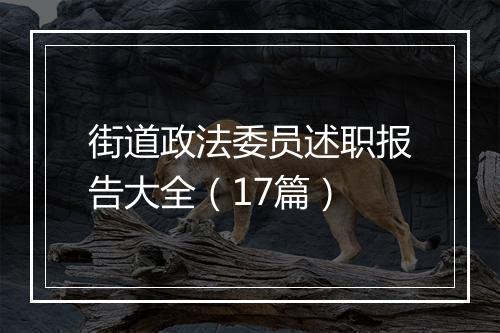 街道政法委员述职报告大全（17篇）
