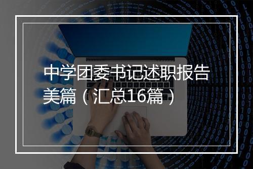 中学团委书记述职报告美篇（汇总16篇）