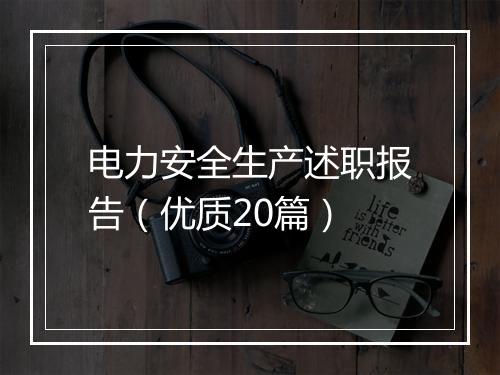 电力安全生产述职报告（优质20篇）