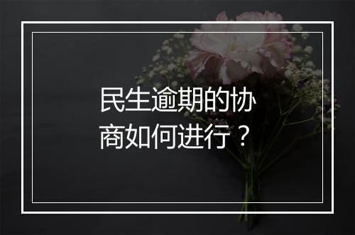 民生逾期的协商如何进行？