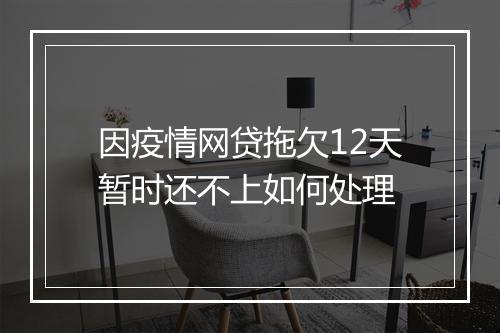 因疫情网贷拖欠12天暂时还不上如何处理
