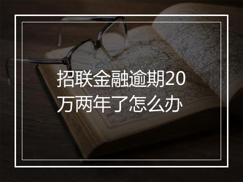 招联金融逾期20万两年了怎么办
