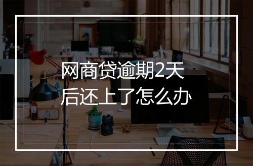 网商贷逾期2天后还上了怎么办