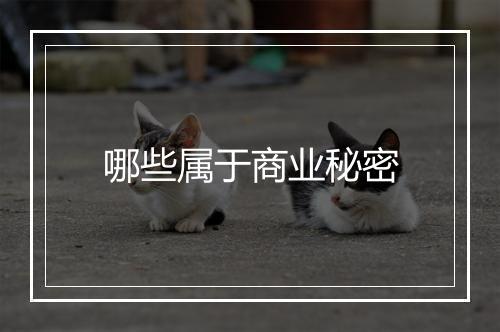 哪些属于商业秘密