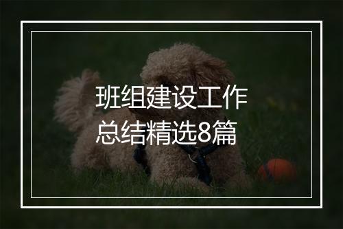班组建设工作总结精选8篇