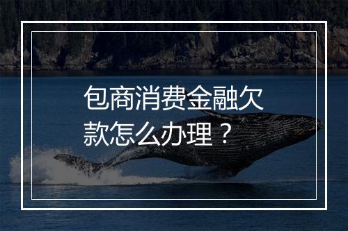 包商消费金融欠款怎么办理？