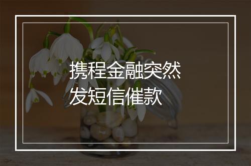 携程金融突然发短信催款