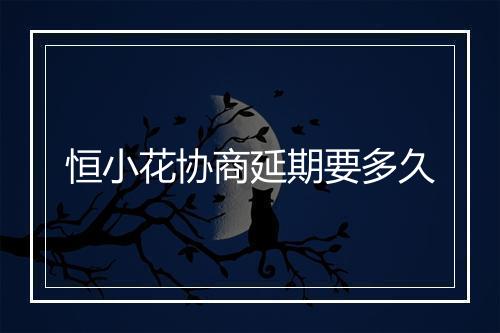 恒小花协商延期要多久