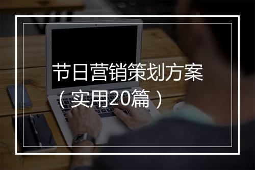 节日营销策划方案（实用20篇）