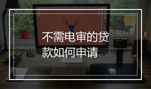 不需电审的贷款如何申请