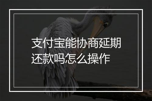 支付宝能协商延期还款吗怎么操作