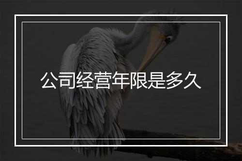 公司经营年限是多久