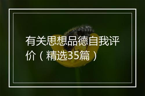 有关思想品德自我评价（精选35篇）