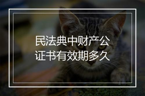 民法典中财产公证书有效期多久