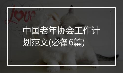 中国老年协会工作计划范文(必备6篇)