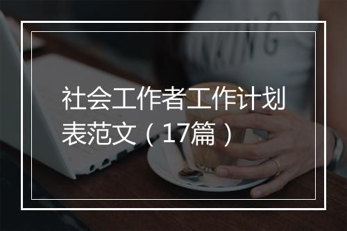社会工作者工作计划表范文（17篇）