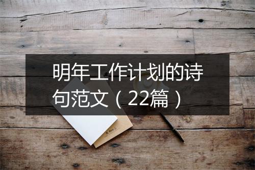 明年工作计划的诗句范文（22篇）