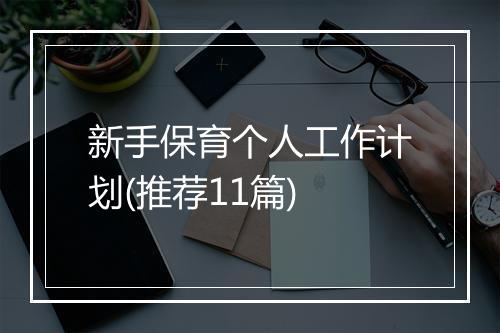 新手保育个人工作计划(推荐11篇)