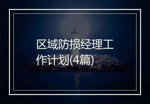 区域防损经理工作计划(4篇)