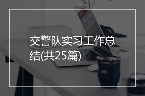 交警队实习工作总结(共25篇)
